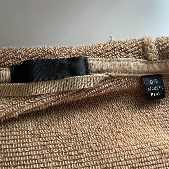 ATM Oversize Hooded Poncho Tan Cotton Pullover One Size - Picture 5 of 8